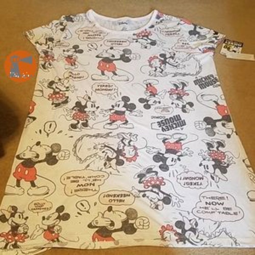 Disney's Mickey Mouse Comic Sleepshirt New Large Short Sleeve